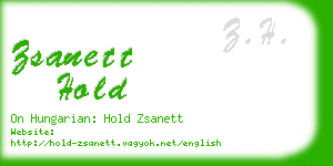 zsanett hold business card